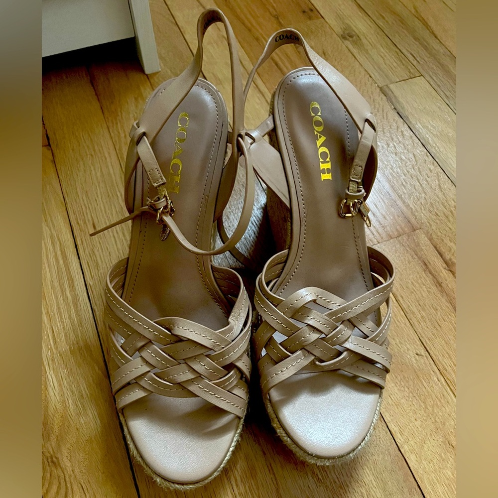 Coach Women's Tan Platform Sandals